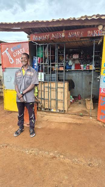 Loni at his Auto parts shop